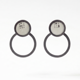 Enamel Dot Marked Hoop Earrings - No. 53