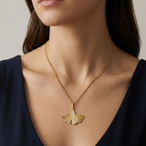 9ct Gold Ginkgo Leaf Necklace
