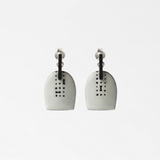 Dot Marked Enamel Bar Stud Earrings - No. 55