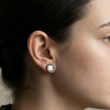 Enamel Scribble Marked Round Earrings - No. 47
