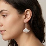 Silver Ginkgo Leaf Earrings