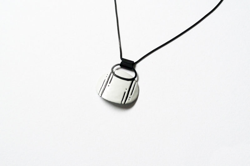 Enamel Line & Dot Marked Pendant - No. 60