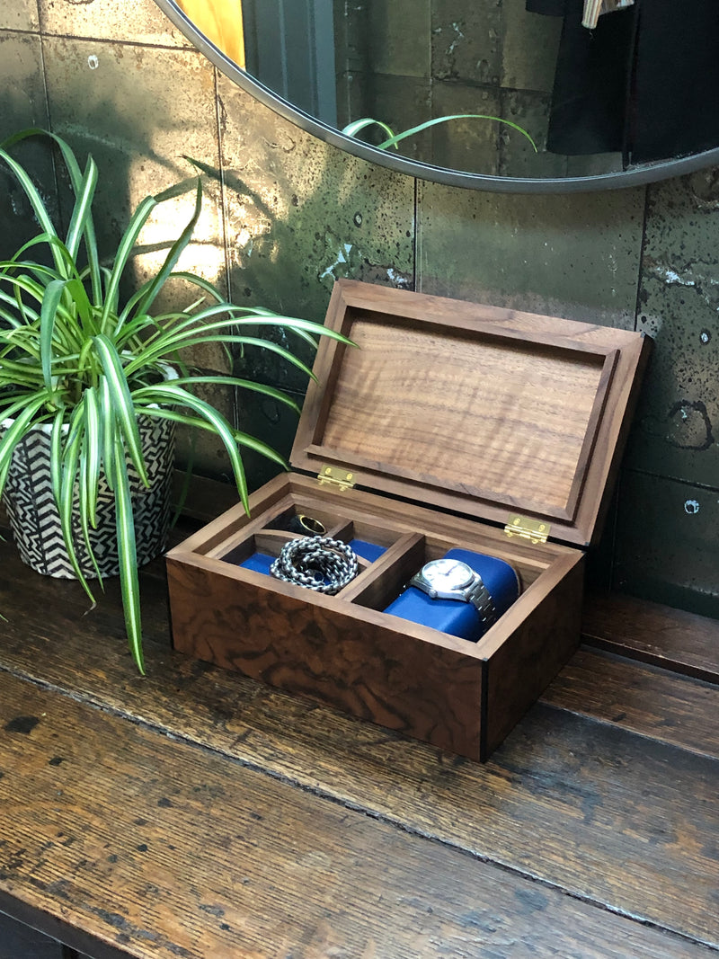 Burr Walnut & Ebony Watch Box