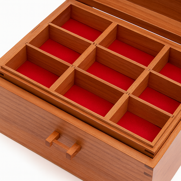 Cherry wood jewellery box