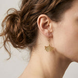 Small 9ct Gold Ginkgo Leaf Earrings