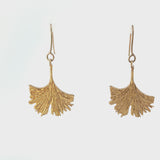 Small 9ct Gold Ginkgo Leaf Earrings