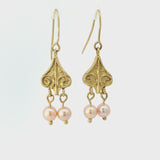 Pearl Scroll Earrings - No. 23