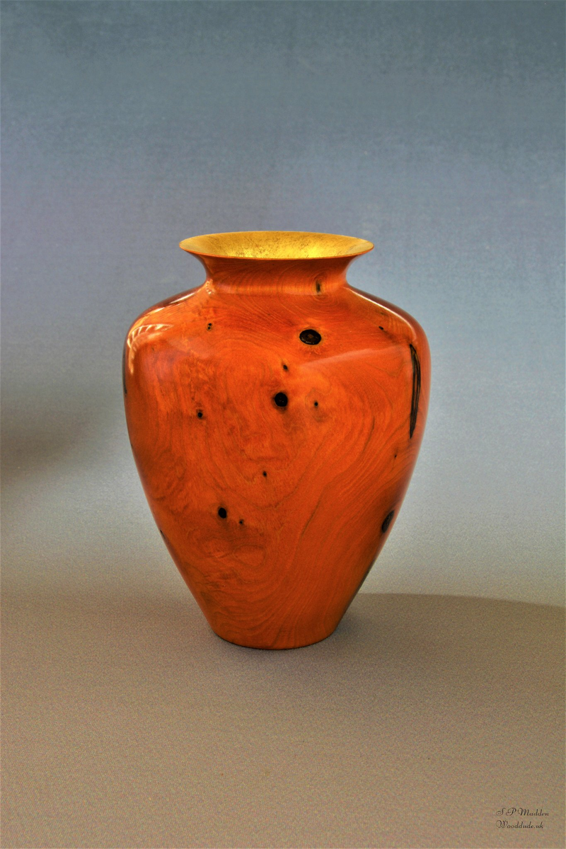 Maple Vase with Antique Gold Leaf