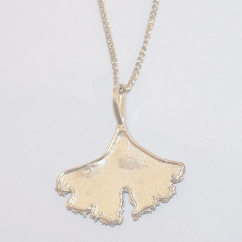 Silver Ginkgo Leaf Necklace