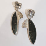 Pearl and Magnetite Jadeite Earrings - No. 4