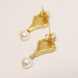 Pearl Scroll Earrings - No. 22