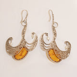 Amber and Pearl Earrings - No. 47