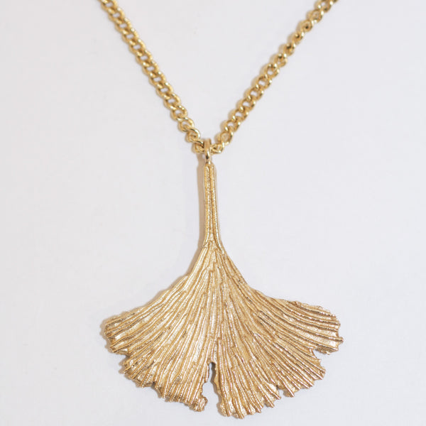 9ct Gold Ginkgo Leaf Necklace