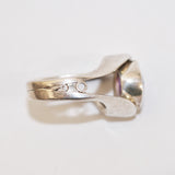 Silver Contour Ring with Large Amethyst