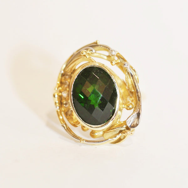 Green Chrome Diopside Ring - No. 27