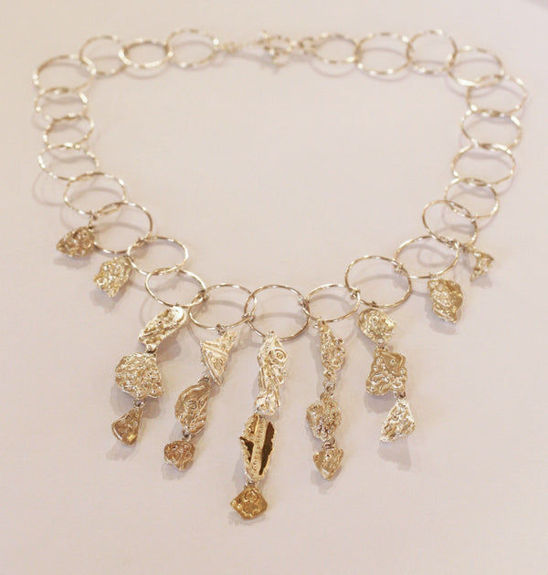 Silver & 18ct Gold Necklace - No. 47