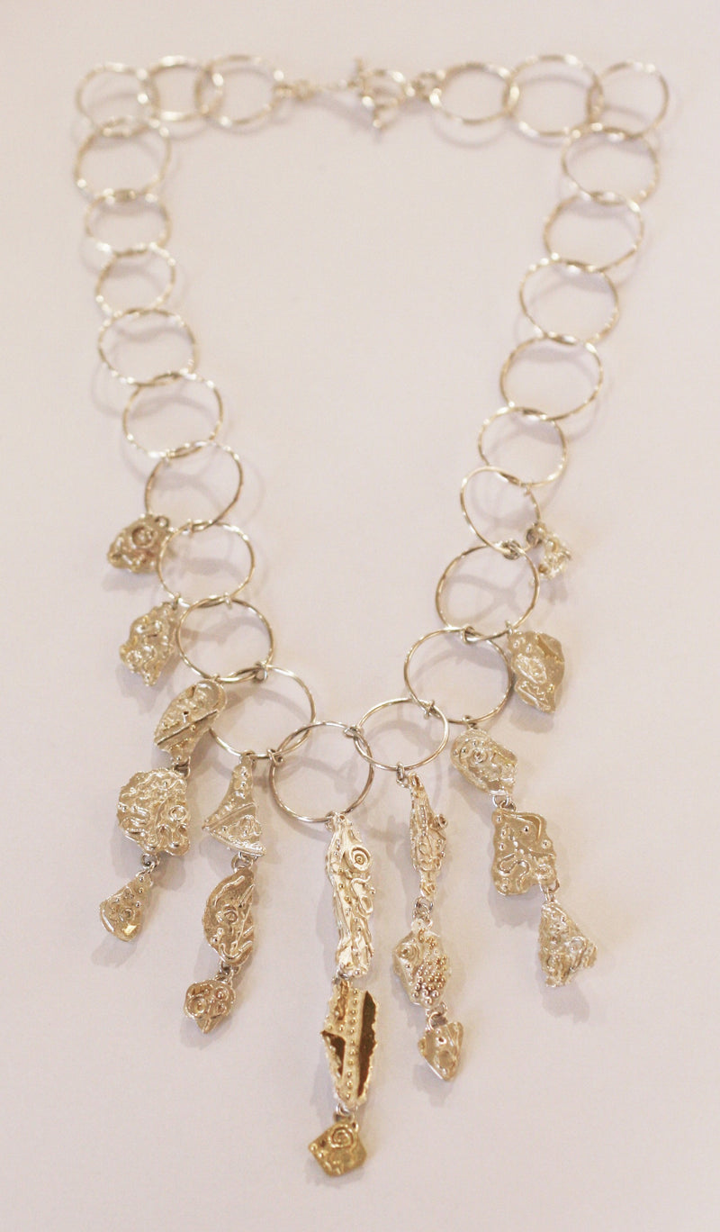 Silver & 18ct Gold Necklace - No. 47