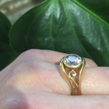 Gold and Pink Spinel Contour Ring