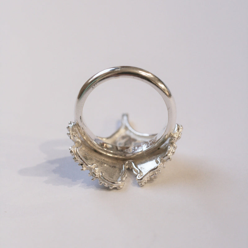 Silver Ginkgo Leaf Ring