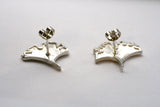 Small Silver Ginkgo Leaf Earrings- Studs or Drop