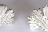 Small Silver Ginkgo Leaf Earrings- Studs or Drop
