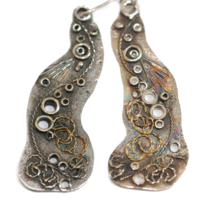 Silver & 18ct Gold Earrings